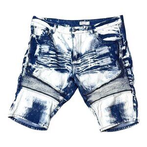 Blue Cult Denim Acid Wash Distressed Mens Shorts Size 42 100% Cotton Y2K Hip Hop